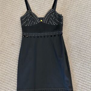 Catherine Malandrino Black Dress with Studded Accents